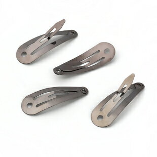 ●取寄品●ヘアアクセサリー　20個パック　パッチンヘア金具　アクセサリーパーツヘアコームヘアピンパーツ／31mm×11mm