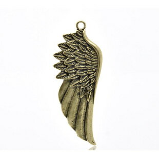 メタルチャーム（1個）天使の羽根天使の翼型　ハンドメイドの材料アクセサリーパーツネックレスやピアスに58mm×22mm