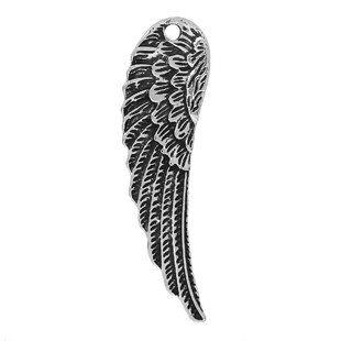 ●取寄品●メタルチャーム（大口100個パック）天使の羽根天使の翼型　ハンドメイドの材料アクセサリーパーツネックレスやピアスに／52mm×14mm
