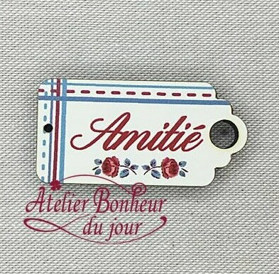 ●取寄品●フランス製ウッドボタン（3個入）ディゴワンAmitiêデザイン　フレンチ木製ボタンアトリエ ボヌール ドゥ ジュール