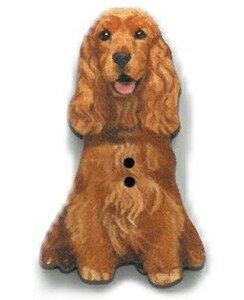 ●取寄品●フランス製ウッドボタン（3個入）コッカースパニエルデザイン　フレンチ木製ボタンアトリエ ボ..