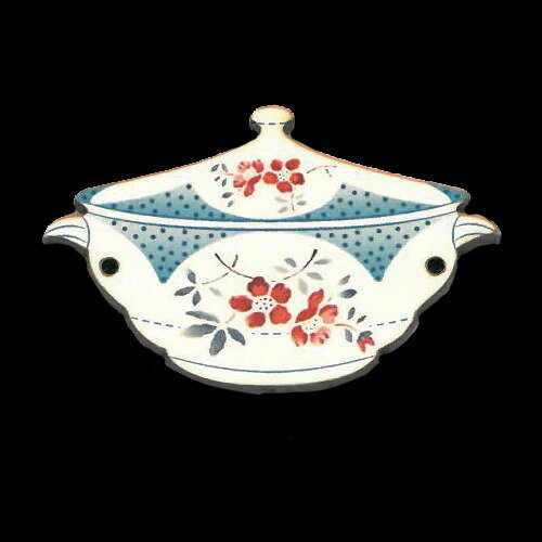 ●取寄品●フランス製ウッドボタン　ディゴワン お花柄のお鍋（3個入）ウッドカラー　フレンチ木製ボタンAtelier Bonheur du jour