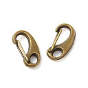 カニカンフック　2個　アクセサリーパーツ（アンティークブロンズカラー）開閉金具　留具ナスカン16mm×8mm