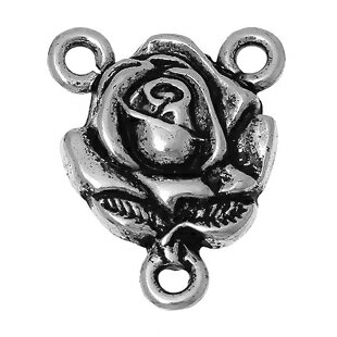 コネクターパーツ(2個)デザインパーツ（ローズ形）金具19mm×15mm