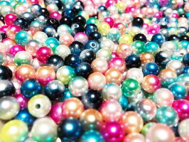 メール便送料無料プラスチックビーズ1300個エクストラパック(グラデーションカラー)MIXデザインアクリルビーズプラビーズビーズ手作りアクセサリー手芸材料/直径8mmサイズ