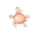 チャーム 海亀1個入りローズゴールド アクセサリーパーツ ネックレスブレスピアスパーツ20mm×20mm