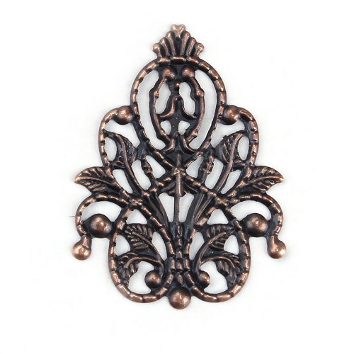 プレート 4枚入 レリーフ模様パーツ　アクセサリー装飾ディスプレイDIYパーツ／サイズ35mm×26mm