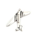 メタルチャーム(1個入り) 飛行機デザイン/アクセサリーチャームパーツ/ペンダントピアスイヤリングネックレス材料/31mm×25mm