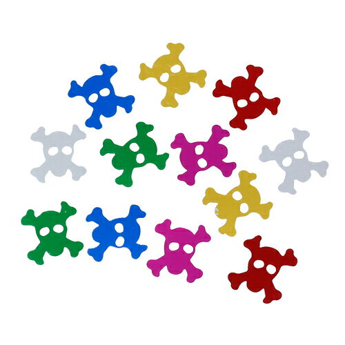 ●取寄品●スパンコール大量パック（約790枚入り）ドクロ型ミックスカラーセット／プラ製キラキラスパン..