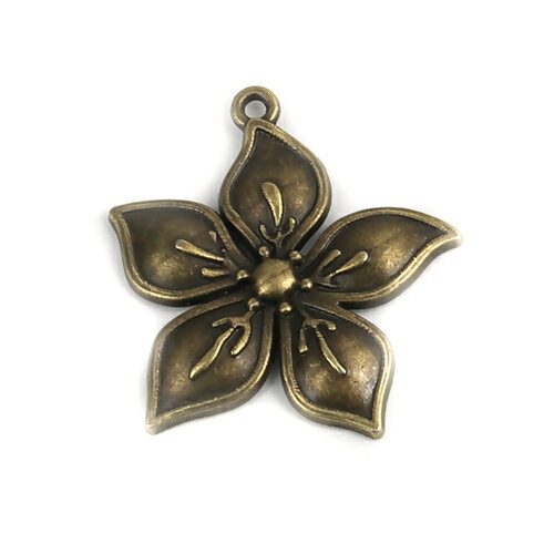 ●取寄品●メタルチャーム(10個入り)　フラワー／アクセサリーチャームパーツ／ペンダントピアスイヤリン..