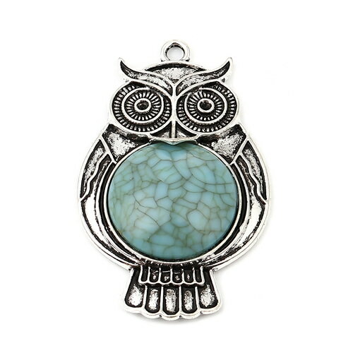 ●取寄品●ラインストーンチャーム3個パック　梟型／メタルチャームアクセサリーパーツ／61mm×38mm