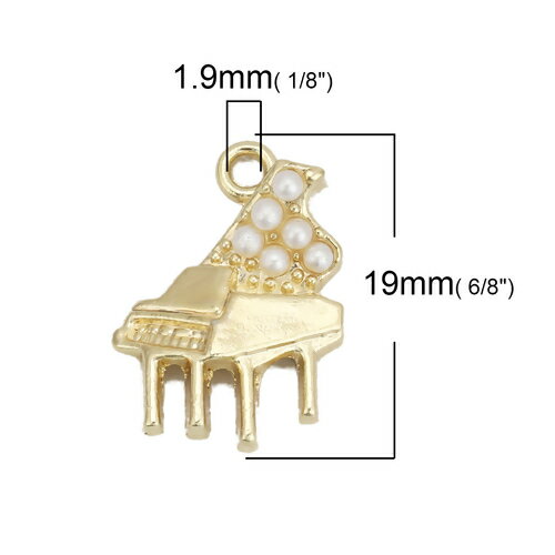 ●取寄品●メタルチャーム(大口200個)グランドピアノ型チャームパーツ/19mmtimes;13mm