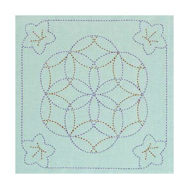 ●取寄品●刺し子 （浅葱)花ふきん桔梗と花刺し 刺し子キット 　オリムパスハンドメイドシリーズ