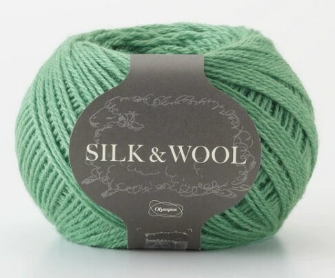●取寄品●オリムパス手編み糸　SILK＆WOOLシリーズ（色番10ジェードグリーン）50g×6玉セット　軽い仕上がりと艶やかな風合い　※1枚目の画像が対象商品