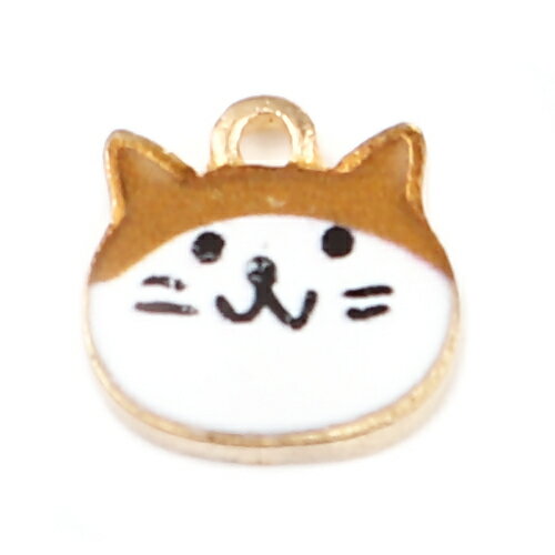 ●取寄品●メタルチャーム(10個) 猫CATネコデザイン 10mm×10mm