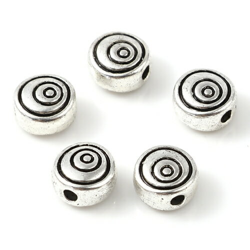 ●取寄品●メタルビーズ うずまき形　200個入　ハンドメイドアクセサリー用手芸ビーズパーツ金属ビーズ6mm