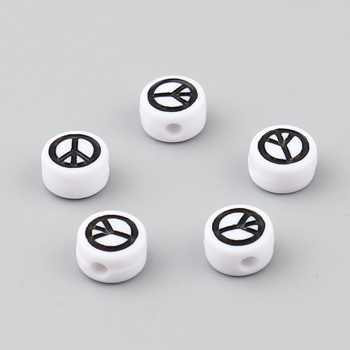 ●取寄品●アクリルビーズ 約500個パック ピースマーク型カラープラビーズホワイト色アクセサリー手芸用ビーズ7mm ●取寄品●アクリルビーズ 約500個パック ピースマーク型カラープラビーズホワイト色アクセサリー手芸用ビーズ7mm