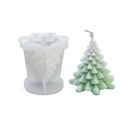 ●取寄品●シリコン型　クリスマスツリーデザイン型枠　1個　シリコンモールド　オリジナルキャンドル石鹸インテリア置物を作る流し込み型