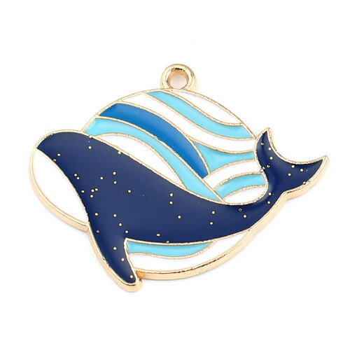 ●取寄品●10個入りチャーム　エナメルくじら　 ピアスネックレスキーホルダーアクセサリーパーツ