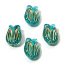 ●取寄品●アクリルビーズ100個パック(チューリップB形)レトロデザイン16mm x 12mm(※1枚目の画像)