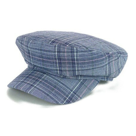 ●取寄品● 帽子チェックマリンキャスケット（ネイビー）57.5cm　カジュアルキャップハット