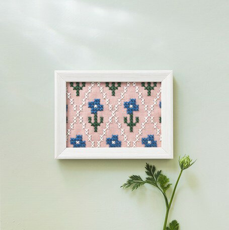 ●取寄品●COSMO（コスモ) 　はじめてでもかんたん刺しゅう　ワスレナグサ　フレーム付