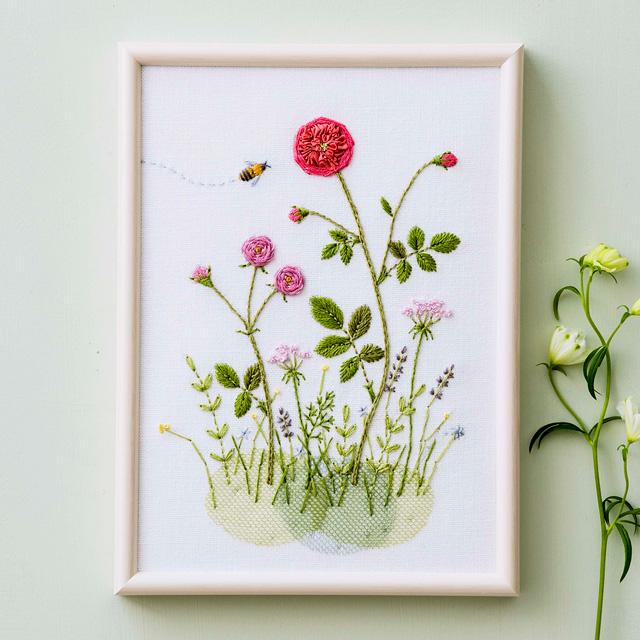 ゆうパケット送料無料　青木和子　お庭のスケッチブック (小さなローズガーデン)　ルシアンハンドメイドキット（フレーム付）