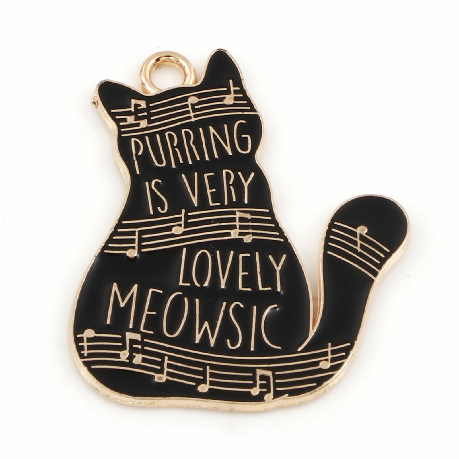 ●取寄品●メタルチャームパーツ10個　ネコデザイン（LOVELY）アクセサリーパーツ　※1枚目の画像