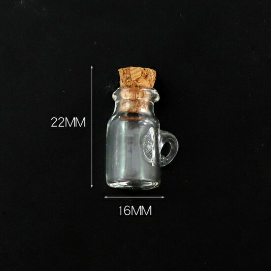 ●取寄品●ミニガラスボトル（O）10個セット　22mm x 16mm　※1枚目の画像が対象商品