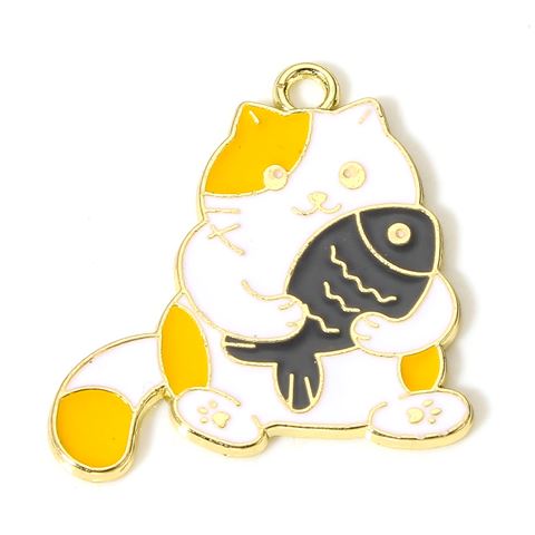 ●取寄品●メタルチャーム 5個　猫cat pendantデザイン（Aタイプ）ペンダントトップパーツ　※1枚目の画像が対象商品