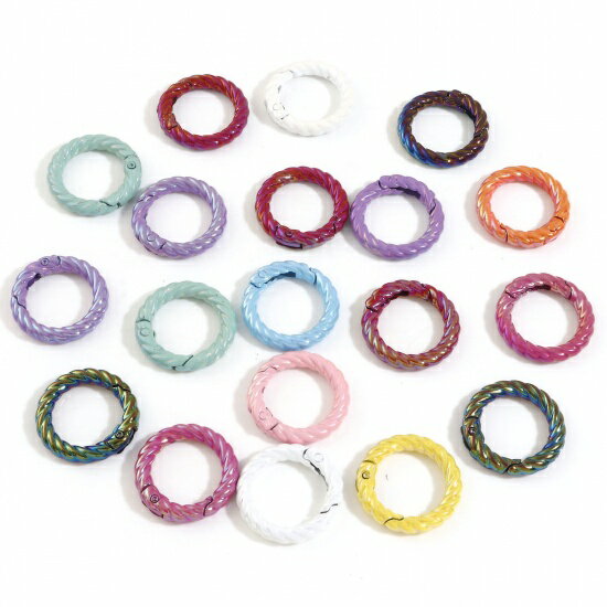 ●取寄品●カラーキーリング　10個（タイプCミックスカラー）キーホルダー金具キーチェーンパーツハンドメイド材料　※1枚目の画像が対象商品