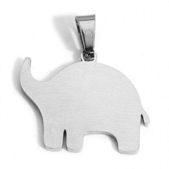 ●取寄品● タグプレート20個（ステンレス象）形ペンダントプレートメタルチャームアクセサリーパーツ　※1枚目の画像が対象商品