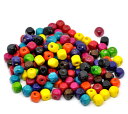 ●取寄品●カラフルウッドビーズ 角型 300個入(ミックスカラー)8mm x 8mm 木製ビーズ天然素材ナチュラルビーズ