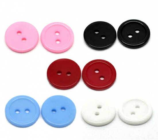 ミックスプラボタン25個パック（mixカラー）　サイズ15mm