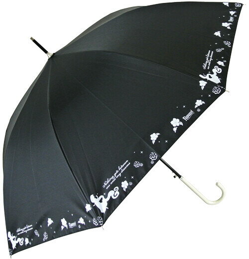 ●取寄品●デザイン傘 ラプンツェル(黒)1本 58cmジャンプ傘 雨晴兼用UVカット率99% umbrella