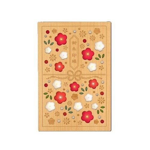 ●取寄品●御朱印帳（梅）日本製　神社仏閣寺参拝記念ご朱印スタンプ帳ジャバラメモ帳　日本土産Made in ..