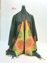 ●取寄品●フランス直輸入品渦巻き柄ポンチョストール(グリーン)