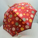 ●取寄品●婦人傘長傘 甲州産ほぐし織り多色乱水玉柄(レッド)umbrella雨傘日傘