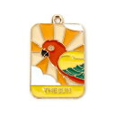 メタルチャーム1個 カラフルオウム(タロットデザインTHE SUN)アクセサリーペンダントパーツ ※1枚目の画像が対象商品