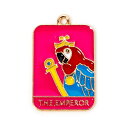 メタルチャーム1個 カラフルオウム(タロットデザインTHE EMPEROR)アクセサリーペンダントパーツ ※1枚目の画像が対象商品