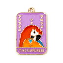 メタルチャーム1個 カラフルオウム(タロットデザインTHE EMPRESS)アクセサリーペンダントパーツ ※1枚目の画像が対象商品