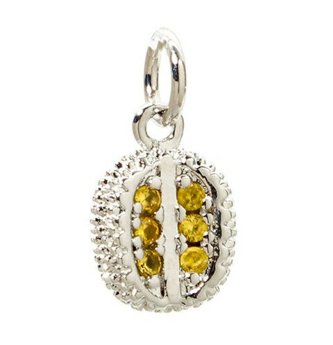 ●取寄品●メタルチャーム2個　Durianドリアンデザイン（ラインストーン付）ペンダントパーツ　※1枚目の..