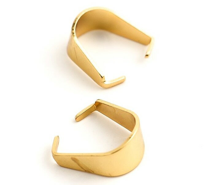 ●取寄品● ステンレス製バチカンパーツ 10個（ゴールド色）10mm x 10mm　留め具アクセサリーパーツハンドメイド用金具