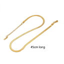 ●取寄品●ステンレスネックレスチェーン(約45cm×幅4mm)ゴールド色 1本 ※1枚目の画像が対象商品