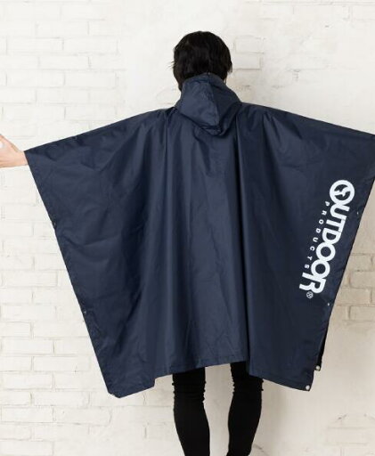 ●取寄品●OUTDOORレインポンチョ(ネイビー)はっ水 男女兼用 雨具レイングッズ/雨合羽レインコート ●取寄品●OUTDOORレインポンチョ(ネイビー)はっ水 男女兼用 雨具レイングッズ/雨合羽レインコート