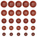 ●取寄品●ウッドボタン 円形ブラウン(5サイズ×60個づつ=計300個) 木のボタンクラフトボタン10〜20mm