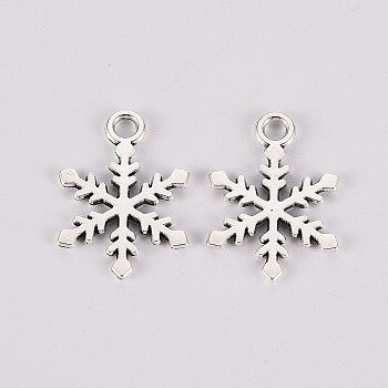 ●取寄品●メタルチャーム　雪の結晶デザイン(約100個) アンティーク型ペンダントパーツ18x13mm