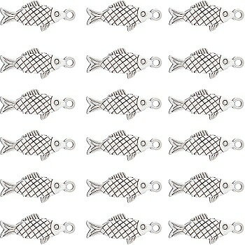 ●取寄品●メタルチャーム　魚デザイン(100個) アンティーク型ペンダントパーツ　20x8.5mm
