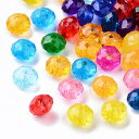 アクリルビーズ(ミックスカラー約3000個)アクセサリープラビーズ8x5.5mm