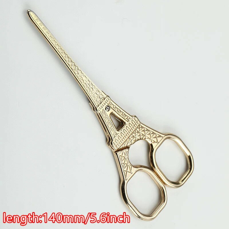 アンティークデザインはさみ（ゴールド色）　ステンレス製糸切ハサミ刺繍はさみ